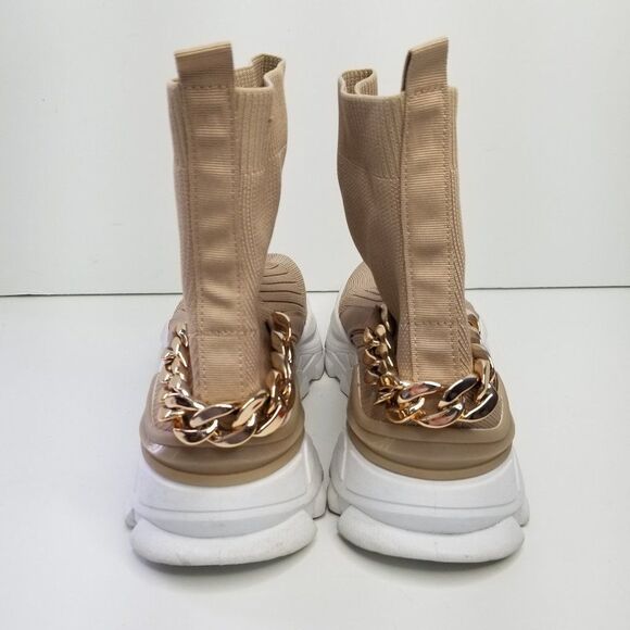 Yoki Women's Sock Sneakers Size 10 Tan Pull On - Picture 6 of 10